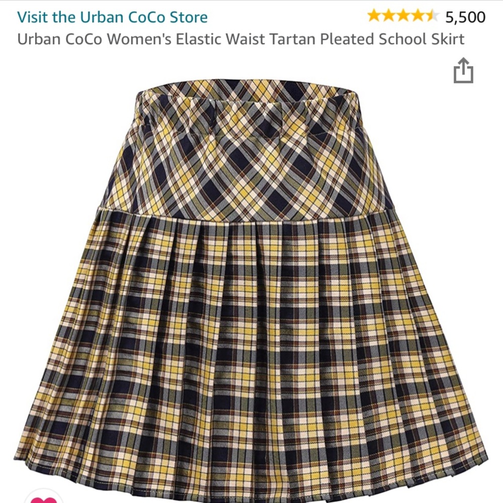 Yellow plaid skirt